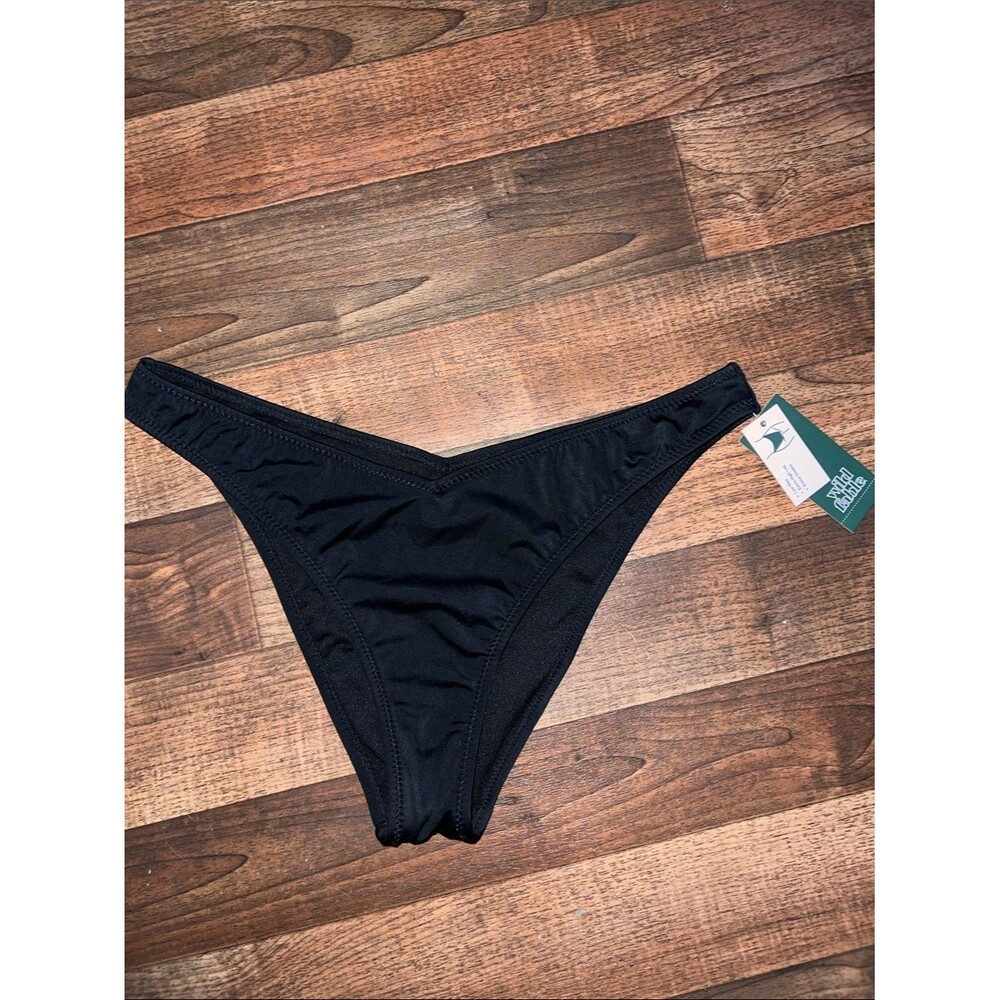 wild fable Black V-Cut Bikini Bottom low rise high leg large nwt